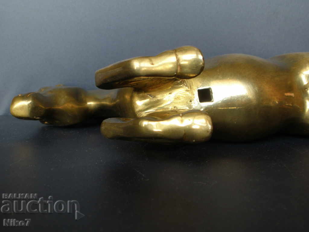 Massive brass horse from a fireplace clock. - 7 Massive brass horse from a fireplace clock. - 7