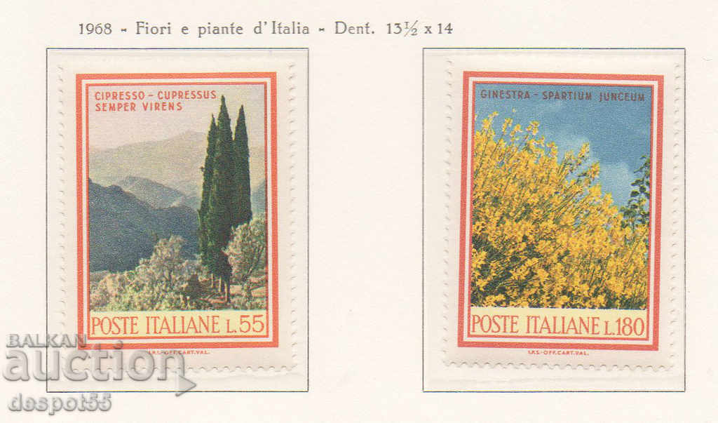 1968 Italia. Copaci și arbuști.
