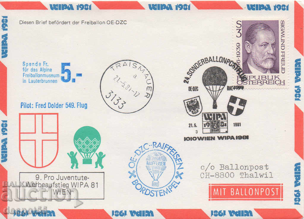 1981. Austria. Poștă cu balon.