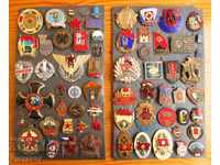 Lot collection of 65 pieces Soc old badges signs sign email