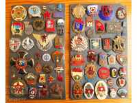 Lot collection of 65 pieces Soc old badges signs sign email