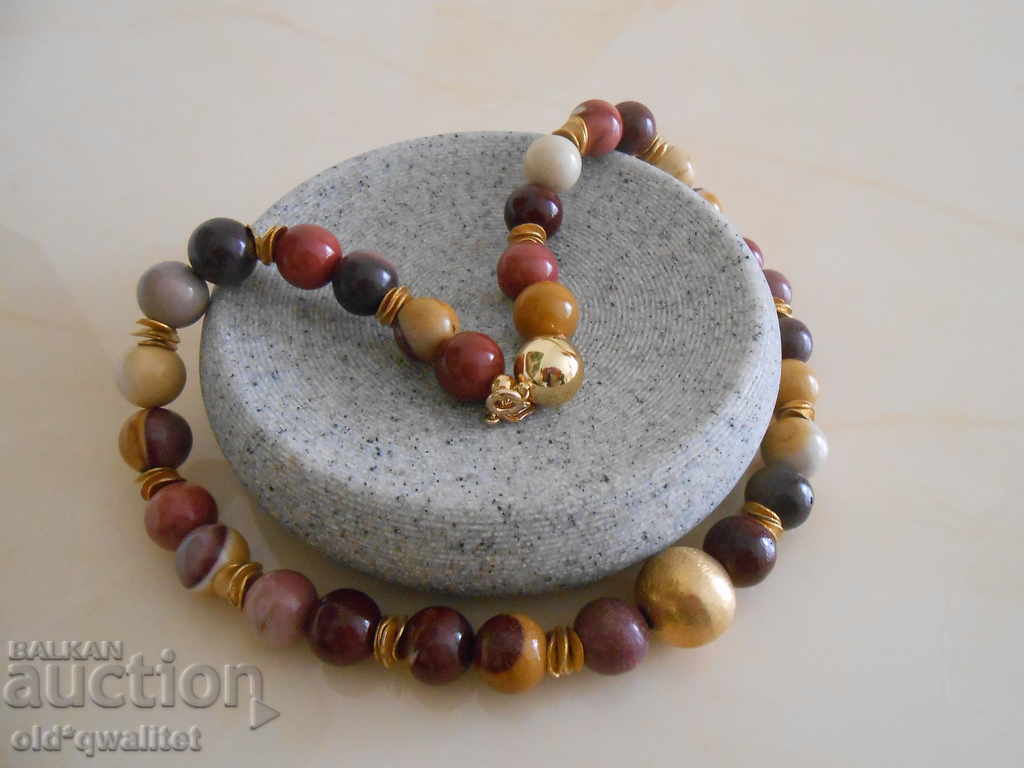 Necklace / necklace / jewelry: natural Mukait gold-plated elements with price 197.00 BGN | € 100.72 Necklace / necklace / jewelry: natural Mukait gold-plated elements with price 197.00 BGN | € 100.72