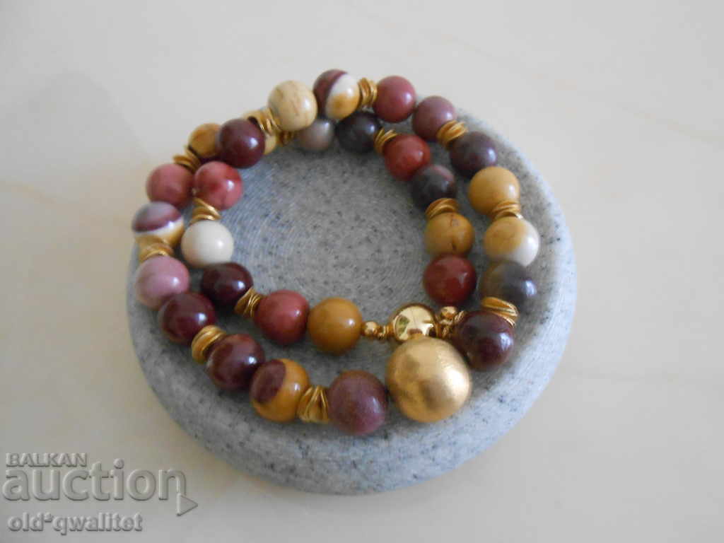 Auction Necklace / necklace / jewelry: natural Mukait gold-plated elements Auction Necklace / necklace / jewelry: natural Mukait gold-plated elements