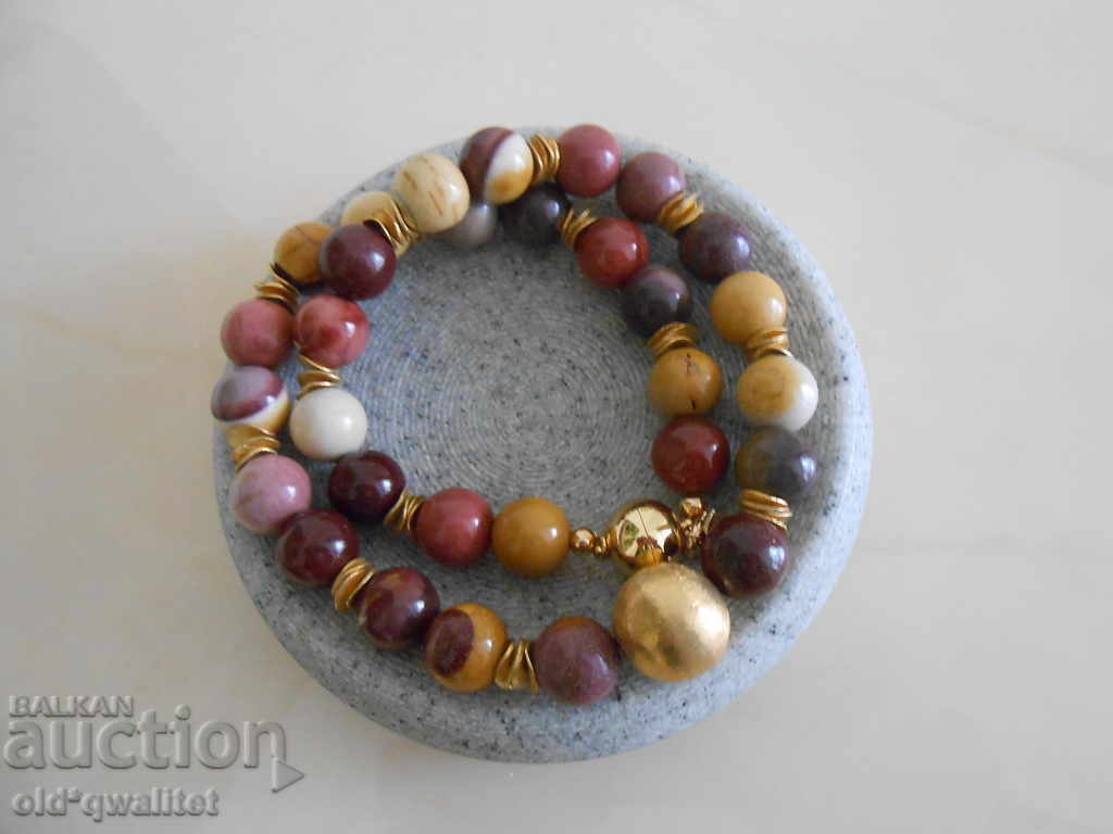 Delivery of Necklace / necklace / jewelry: natural Mukait gold-plated elements Delivery of Necklace / necklace / jewelry: natural Mukait gold-plated elements