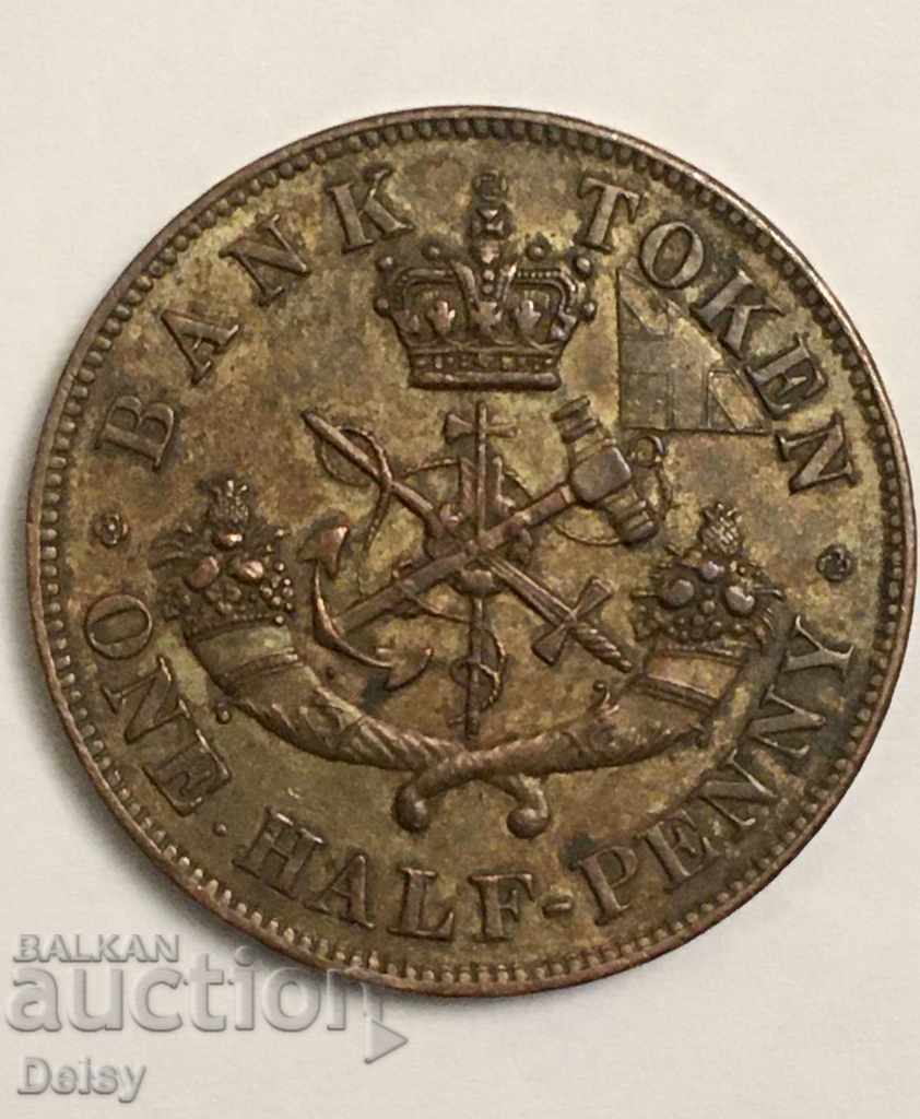 Canada 1/2 penny 1850