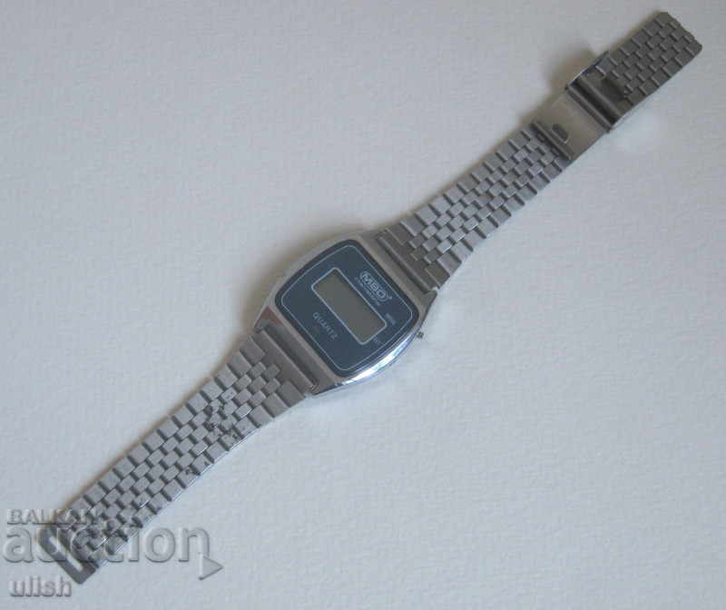 Стар MBO 3727 QUARTZ LCD електронен кварцов часовник верижка