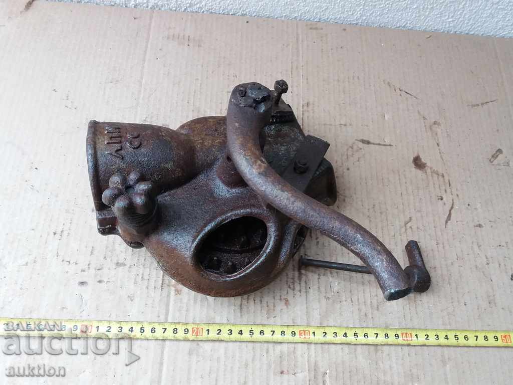 OLD RETRO MACHINE FOR GRINDING CORN, CORN WITH MARKER - 6 OLD RETRO MACHINE FOR GRINDING CORN, CORN WITH MARKER - 6