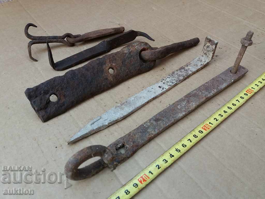 Auction SET OF FORGED LOCKS AND DOOR HINGES - REVIVAL Auction SET OF FORGED LOCKS AND DOOR HINGES - REVIVAL