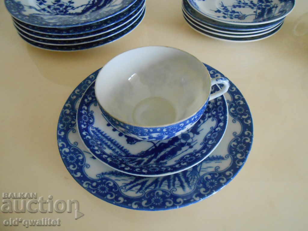 Porcelain tea / coffee set for 6 people, Japan
