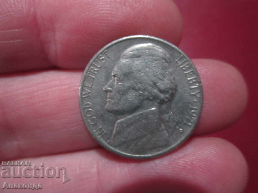 1971 год 5 цента САЩ  буква D
