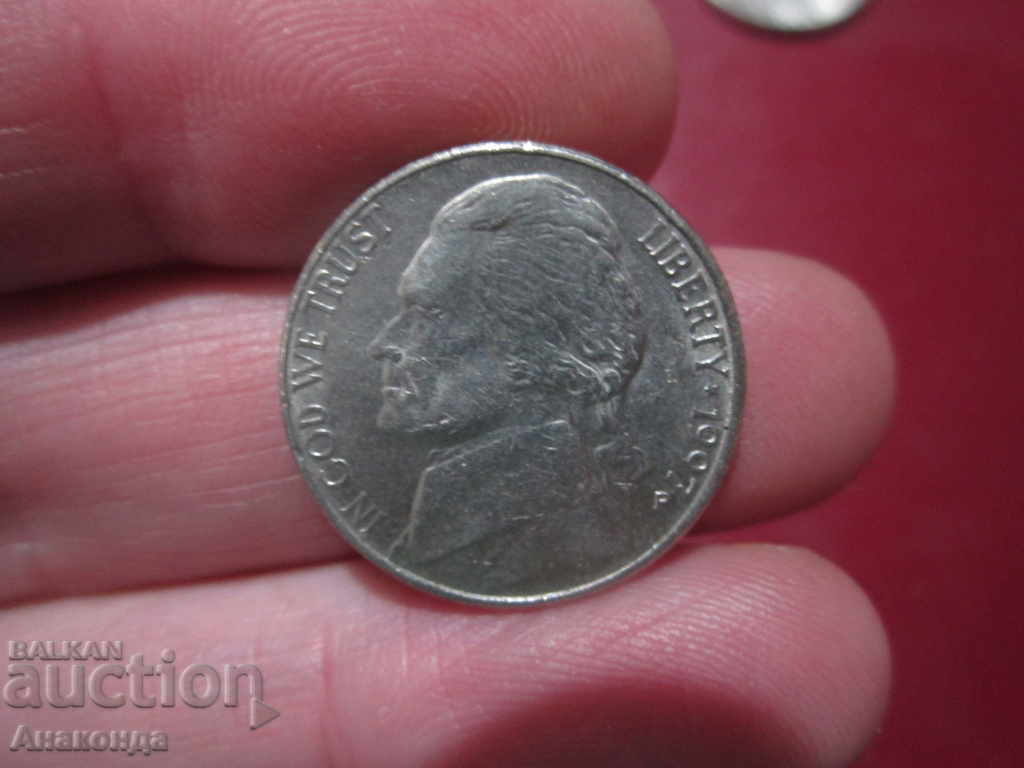 1997 год САЩ - 5 цента буква - P