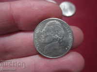 1999 год САЩ - 5 цента буква - P
