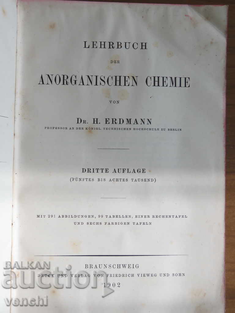 1902 - INORGANIC CHEMISTRY - TEXTBOOK - GERMAN