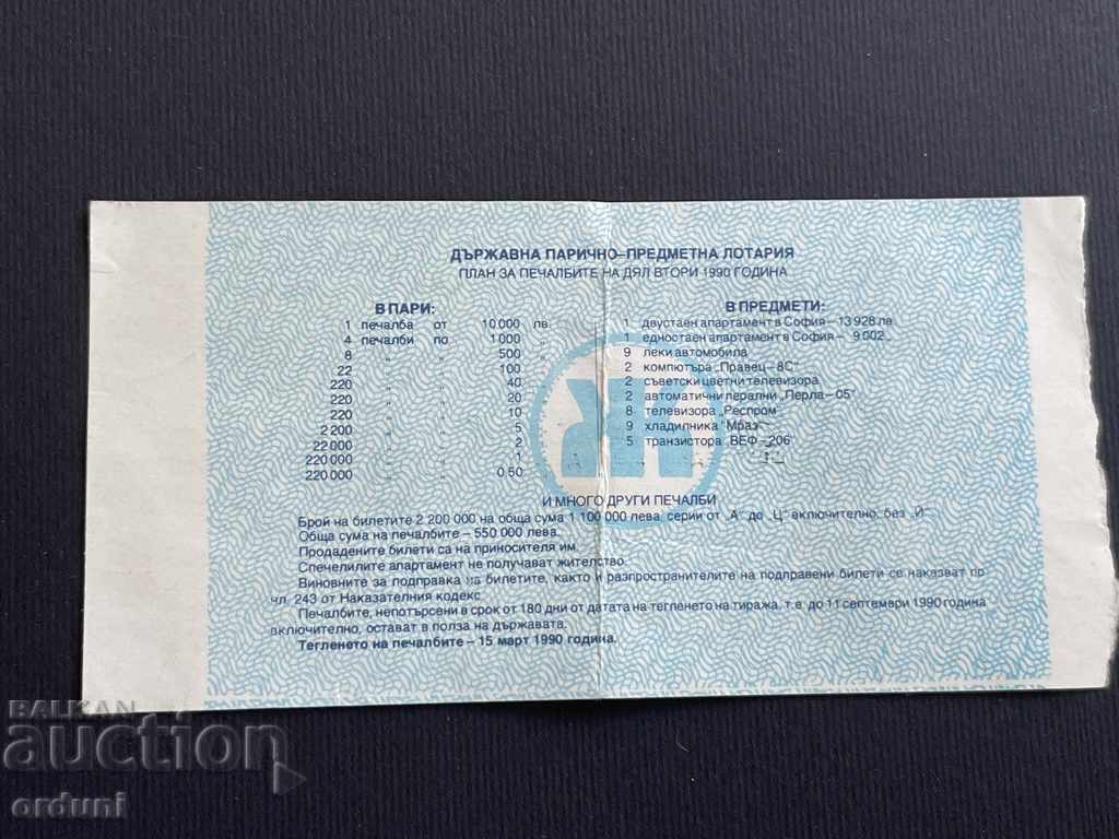 2241 Bulgaria lottery ticket 50 st. 1990 2 Lottery Title with price 5.00 BGN | € 2.56 2241 Bulgaria lottery ticket 50 st. 1990 2 Lottery Title with price 5.00 BGN | € 2.56