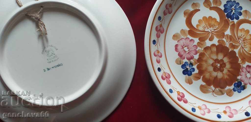 Livrarea DOUĂ plăci de perete pictate 25 cm.POLONIA Livrarea DOUĂ plăci de perete pictate 25 cm.POLONIA