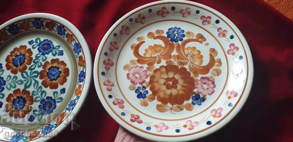 DOUĂ plăci de perete pictate 25 cm.POLONIA - 6 DOUĂ plăci de perete pictate 25 cm.POLONIA - 6