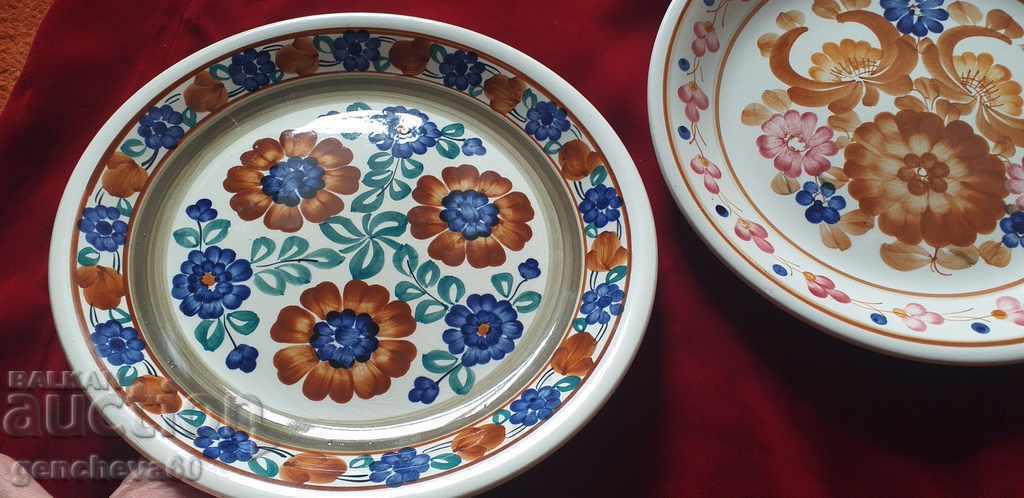 DOUĂ plăci de perete pictate 25 cm.POLONIA - 7 DOUĂ plăci de perete pictate 25 cm.POLONIA - 7