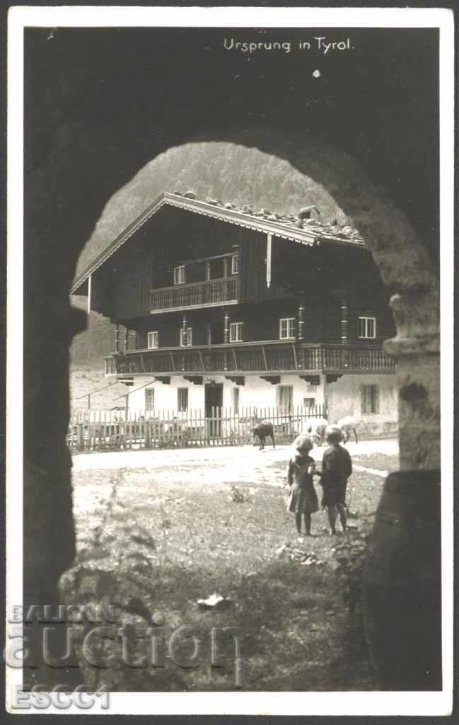 Η κάρτα Ursprung Tyrol ταξίδεψε πριν από το 1928 στην Αυστρία