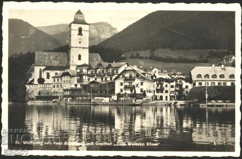 Traveling postcard Lake Wolfgang before 1939 Austria
