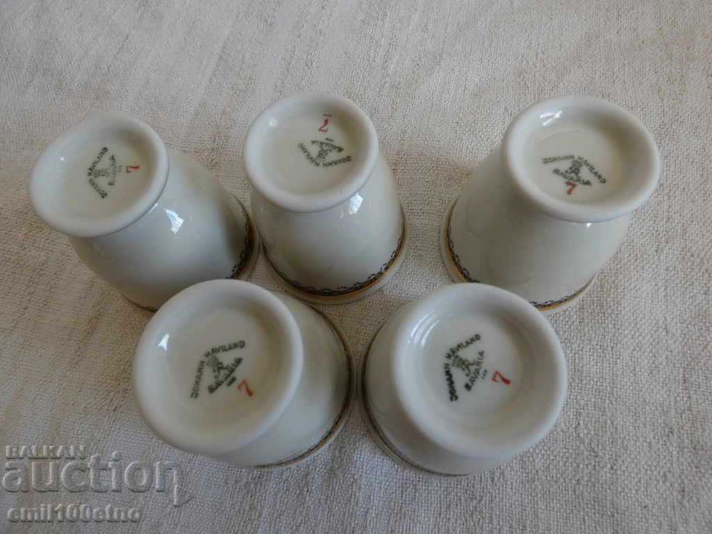 Delivery of Set of 5 cups for eggs porcelain Johann Haviland Bavaria Delivery of Set of 5 cups for eggs porcelain Johann Haviland Bavaria