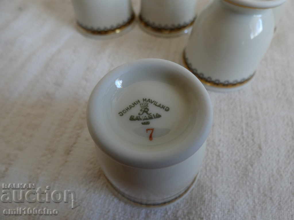 Set of 5 cups for eggs porcelain Johann Haviland Bavaria - 5 Set of 5 cups for eggs porcelain Johann Haviland Bavaria - 5