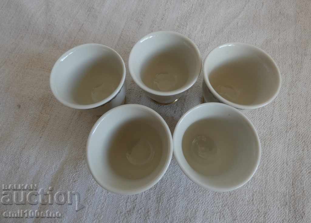 Set of 5 cups for eggs porcelain Johann Haviland Bavaria - 6 Set of 5 cups for eggs porcelain Johann Haviland Bavaria - 6