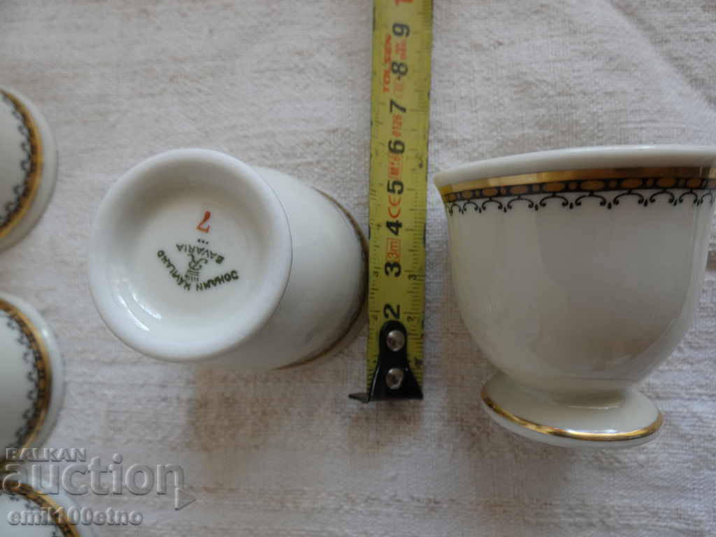 Set of 5 cups for eggs porcelain Johann Haviland Bavaria - 7 Set of 5 cups for eggs porcelain Johann Haviland Bavaria - 7