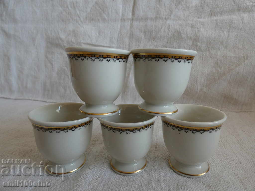 Set of 5 cups for eggs porcelain Johann Haviland Bavaria