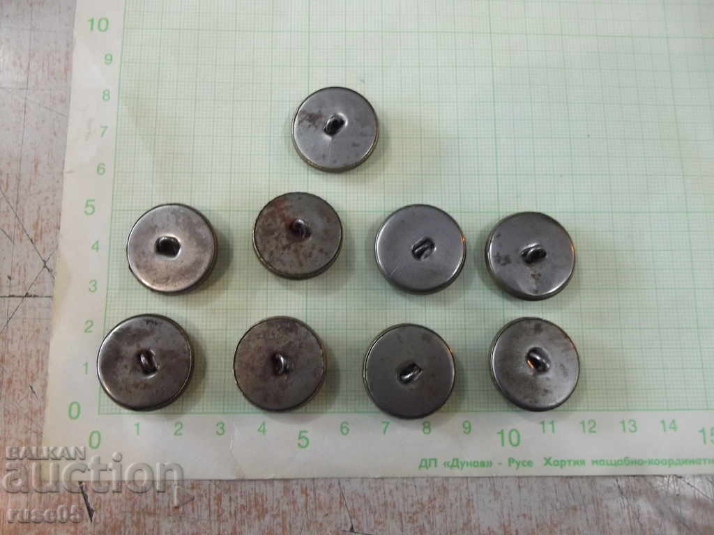 Auction  Lot of 9 pcs. buttons with metal pentacles from the juice