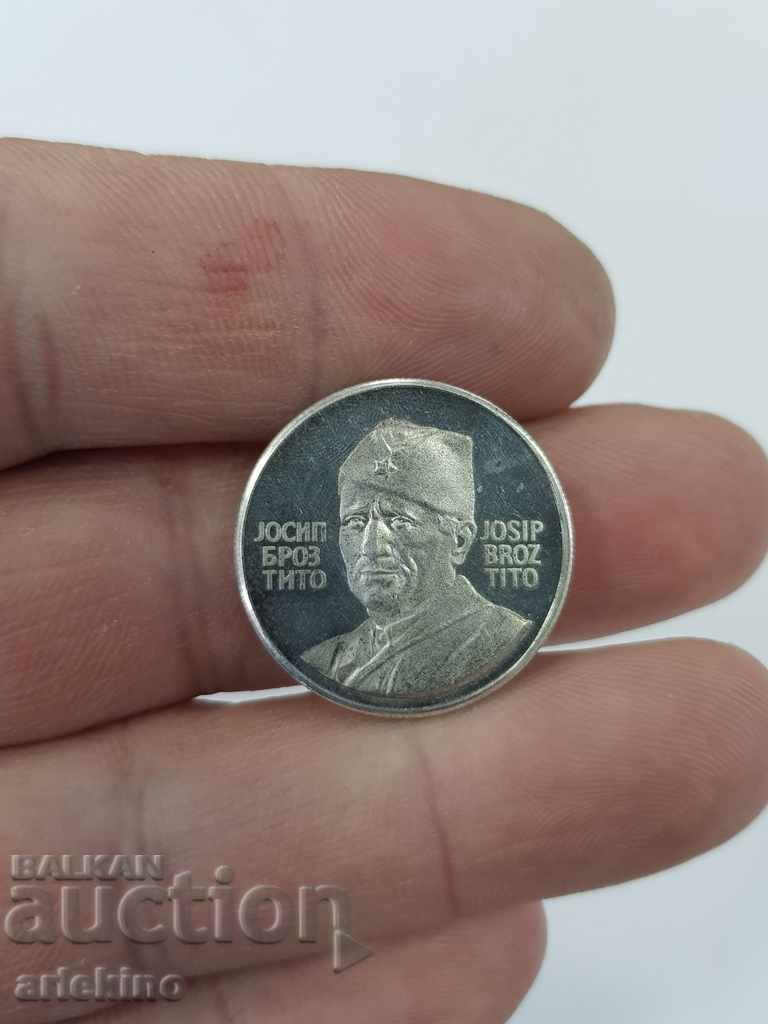 Auction  Silver jubilee table medal with Tito 1943-1973