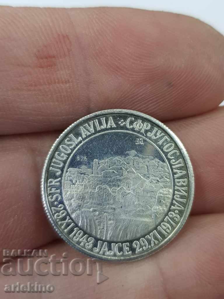 Silver jubilee table medal with Tito 1943-1973 - 6