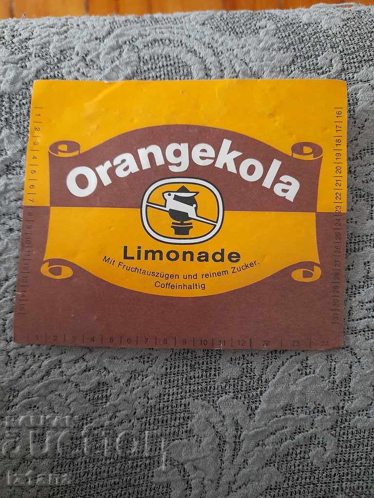 Етикет от Лимонада Orangecola