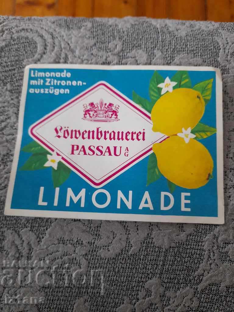 Етикет от Лимонада Passau