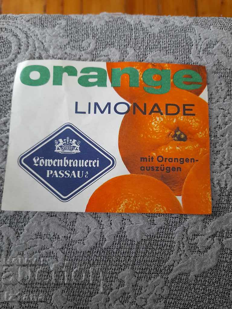 Etichetă de limonadă Passau Orange