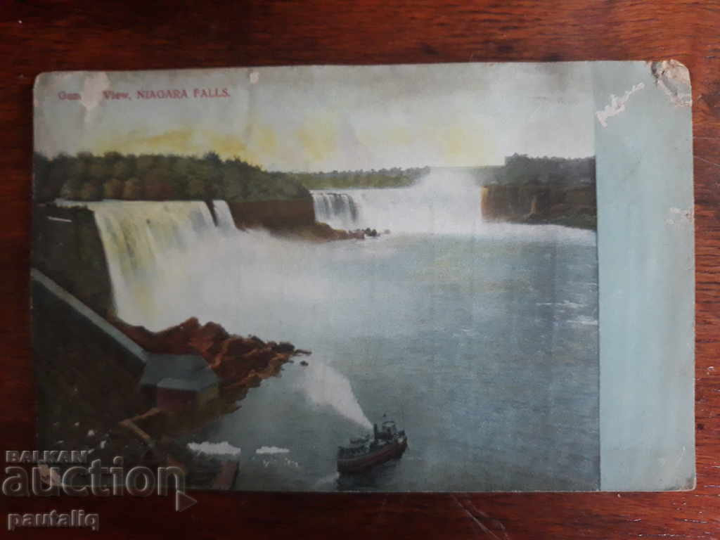 OLD CARD NIAGARI WATERFALL 1913