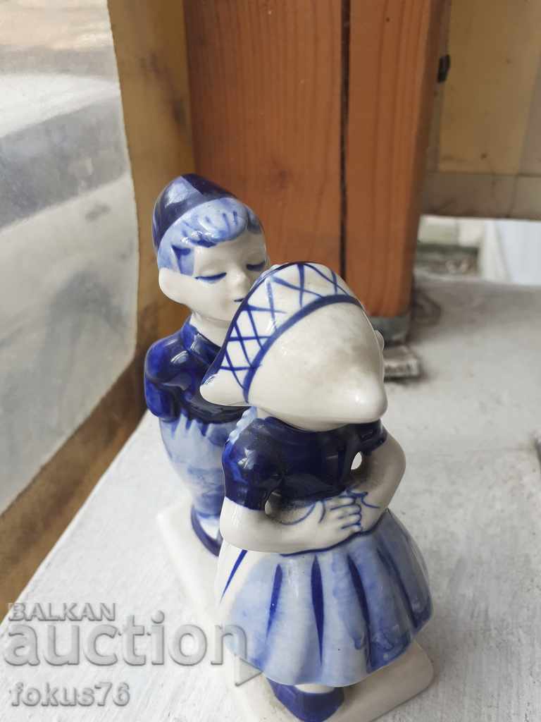 Porcelain figure Delffs Blue Hand Painted porcelain - 5 Porcelain figure Delffs Blue Hand Painted porcelain - 5