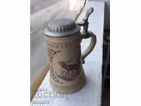 Old rare collector's beer mug WMF hunting theme