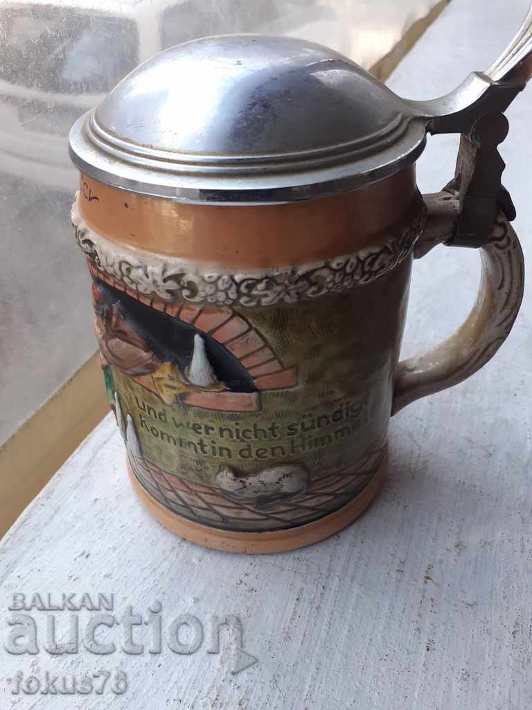 An old rare collector's German beer mug with price 85.00 BGN | € 43.46 An old rare collector's German beer mug with price 85.00 BGN | € 43.46