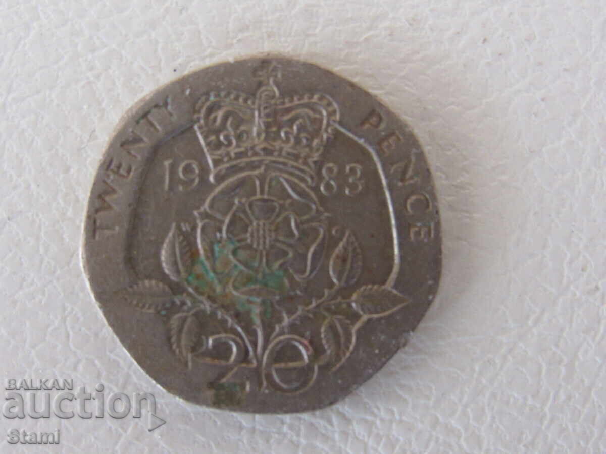 20 pence - Marea Britanie, 1983, 18L