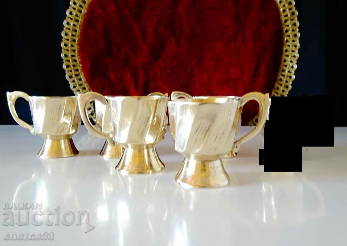 Ποτήρια μπράντυ, σφηνάκι, μπρούτζο, ανάγλυφο. με τιμή 60.00 BGN | € 30.68