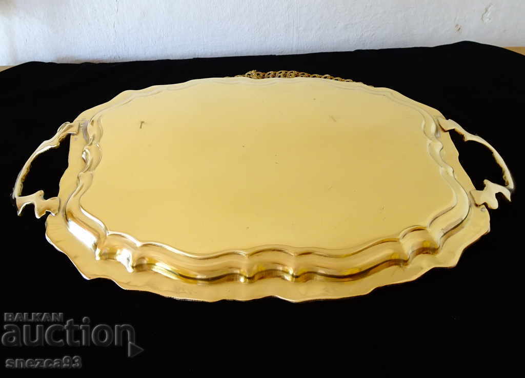 Bronze tray baroque, painting Egypt. - 7