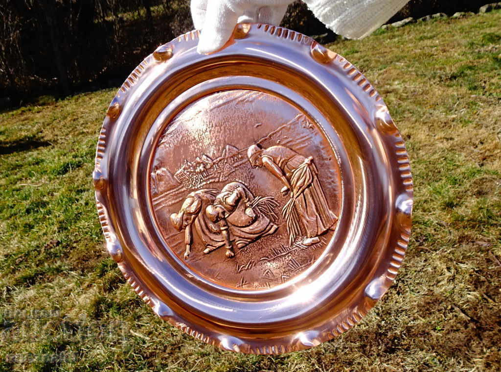 Copper panel, Harvest painting. - 5 Copper panel, Harvest painting. - 5