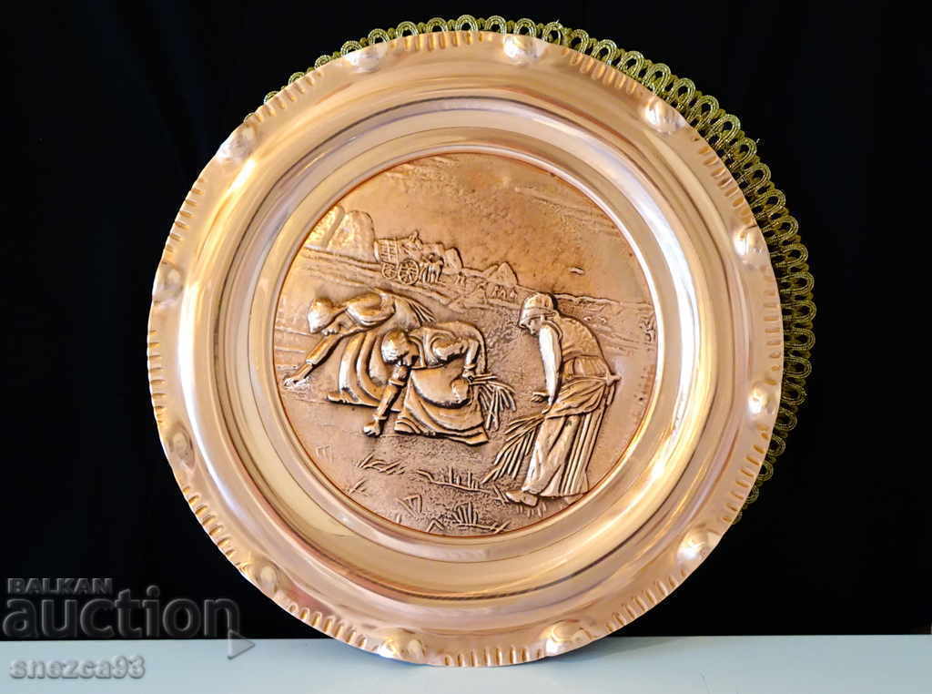 Copper panel, Harvest painting. Copper panel, Harvest painting.
