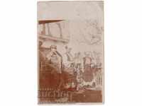 1919? OLD PHOTO MILITARY + THREE GIRLS IN FOLK COSTUMES B325