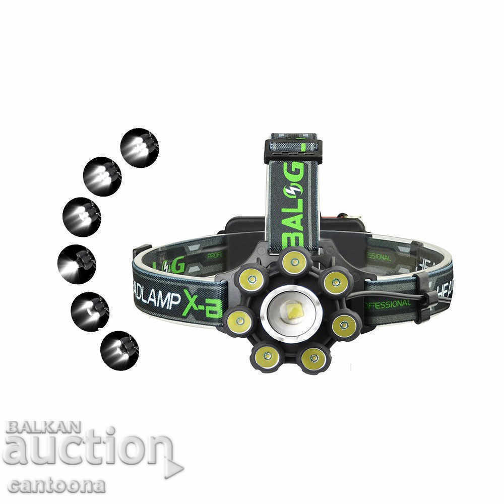 Headband X-BALOG BL-T88 with 1 piece XML T6, 7 pieces CREE XML COB with price 20.99 BGN | € 10.73 Headband X-BALOG BL-T88 with 1 piece XML T6, 7 pieces CREE XML COB with price 20.99 BGN | € 10.73