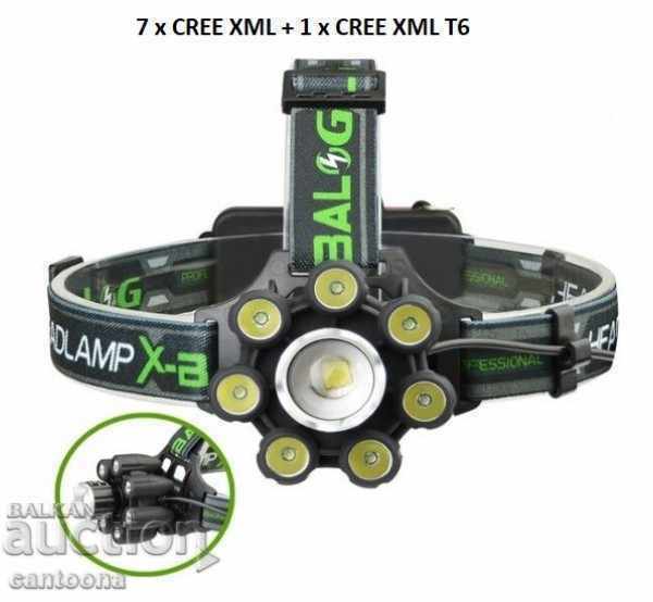 Headband X-BALOG BL-T88 with 1 piece XML T6, 7 pieces CREE XML COB