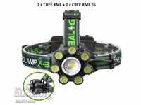 Headband X-BALOG BL-T88 with 1 piece XML T6, 7 pieces CREE XML COB