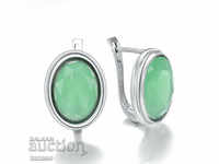 Oval earrings with green aventurine