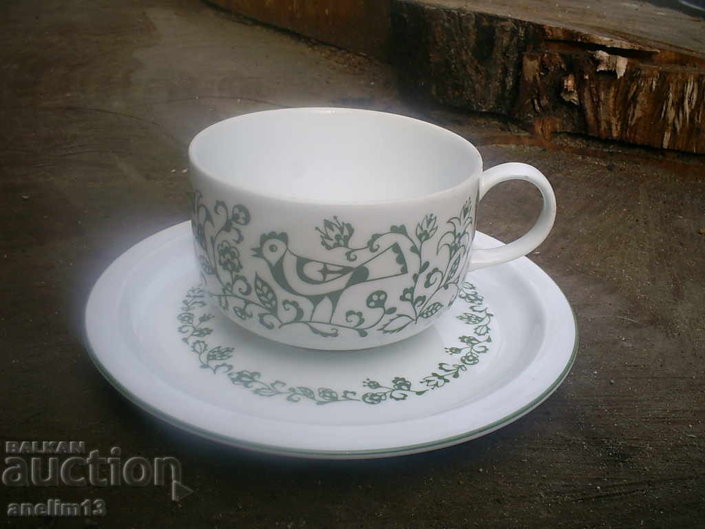 PORCELAIN CUP WITH TEA OR COFFEE PLATE MELITTA GERMANY