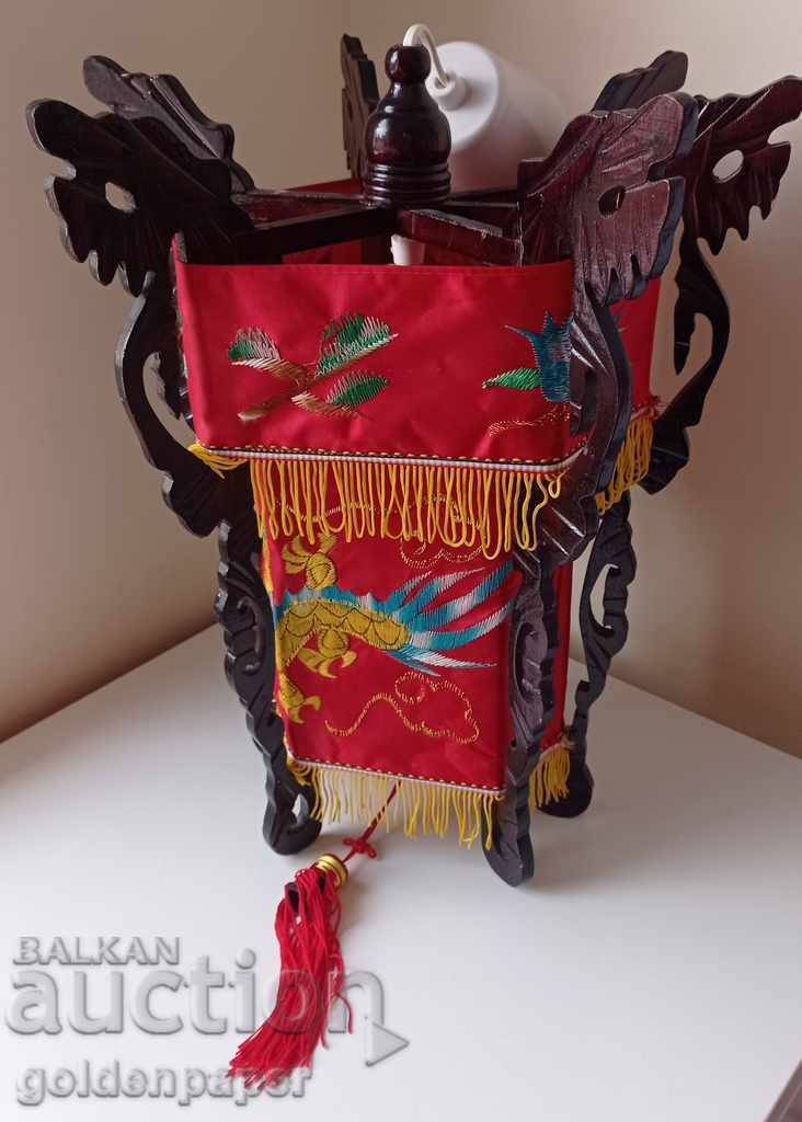 Chinese Lantern fabric and wood